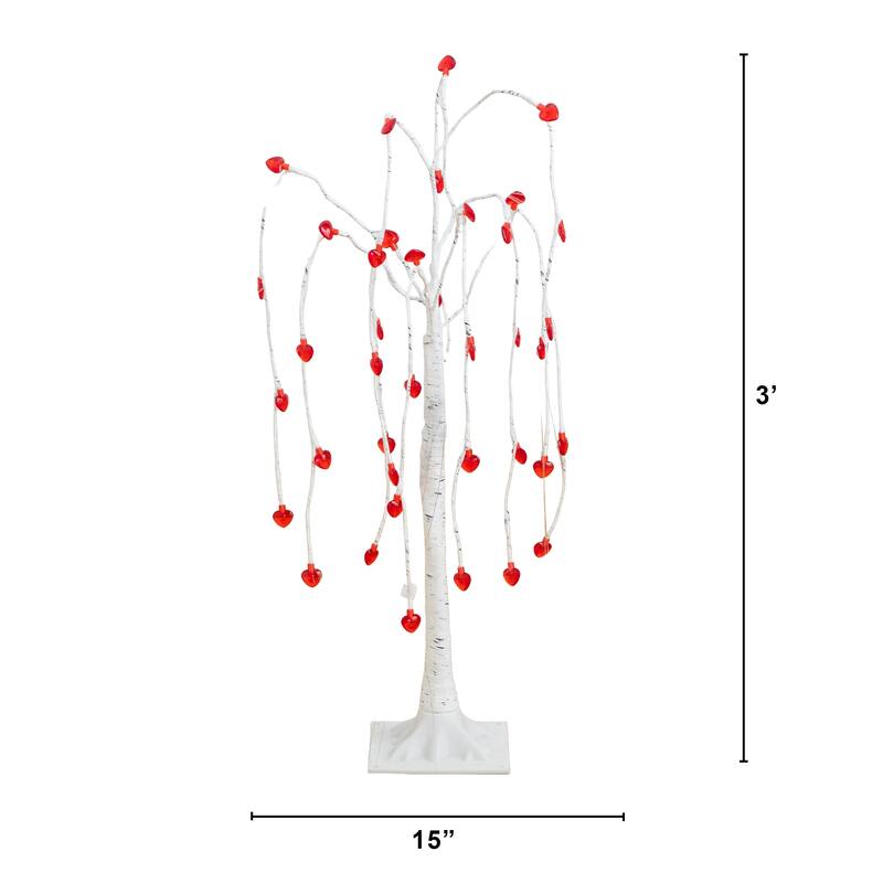3-ft Pre-Lit Valentine's Day Willow Tree with 40 Heart Shaped Lights
