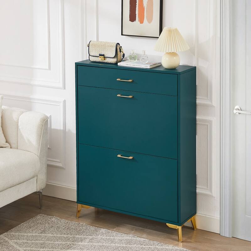 Shoe Storage Cabinet for Entryway with 2 Flip Drawers
