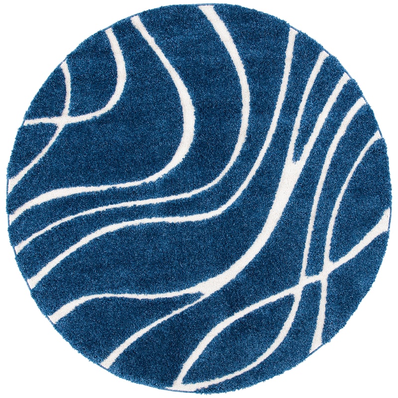 SAFAVIEH Florida Shag Sigtraud Abstract Waves 1.2-inch Area Rug