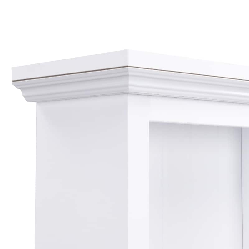 Farmhouse 4-in-1 Hall Tree with Bench, Versatile Coat Rack with 2 Large Drawers and 6 Black Hooks for Hallway, Living Room