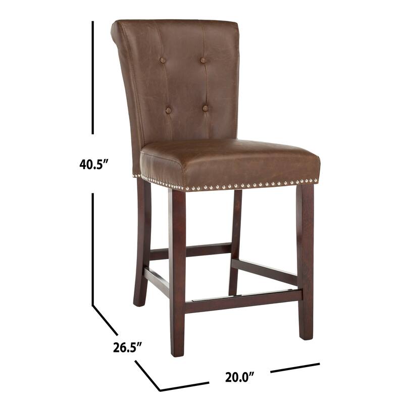 SAFAVIEH Maruse 26-inch Tufted Counter Stool (Set of 2) - 20" x 26.5" x 40.5" - 20Wx27Dx41H