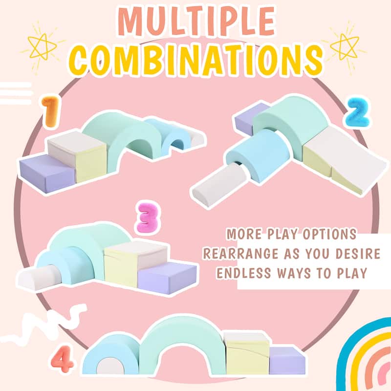 5-Piece Kids Climbing Toys for Toddlers, Foam Climbing Blocks for Babies, Kids Crawling & Climbing Indoor Active Play Structure