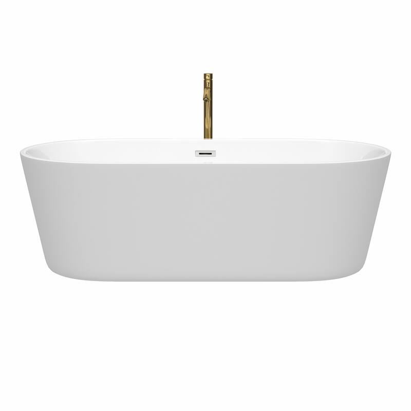 Wyndham Collection Carissa 71-inch White Freestanding Soaking Bathtub