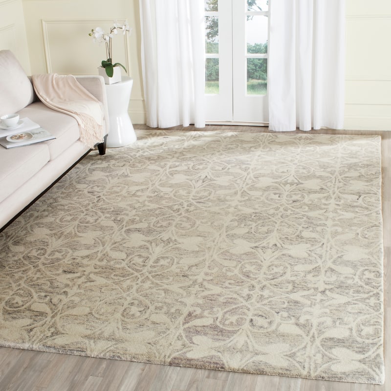 SAFAVIEH Handmade Chatham Dajana Modern Wool Rug - 8' x 10' - Light Grey/Ivory