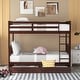 preview thumbnail 12 of 72, Wooden Bunk Bed Frame with Pull Out Storage Drawers, Headboard, Footboard, Ladder, Full-length Guardrail for Kids, Teens