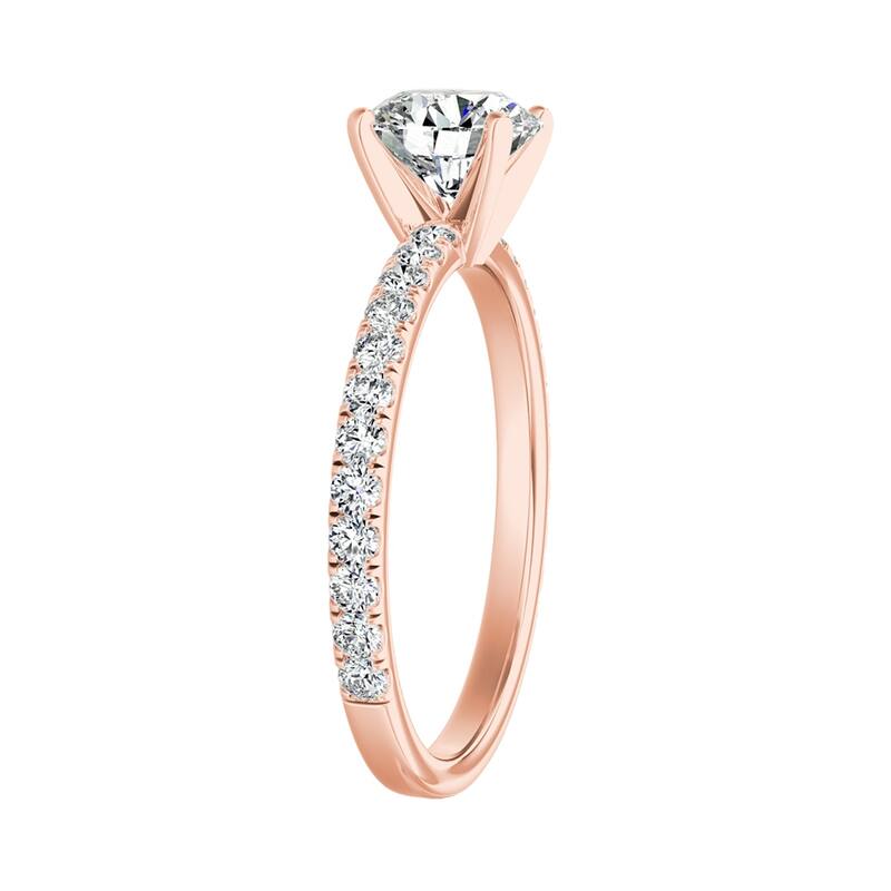 Auriya 14k Gold 1 1/2ct Moissanite and Diamond Engagement Ring 1/3ctw