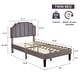 preview thumbnail 23 of 38, VECELO Double Twin Bed Set 41"-47" Adjustable Height Platform Bed with Nailhead Trim 7.8" Underbed Storage No Box Spring Needed