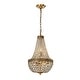 preview thumbnail 2 of 3, 5-Light Vintage Crystal Basket Chandelier French Country Decor in Antique Gold