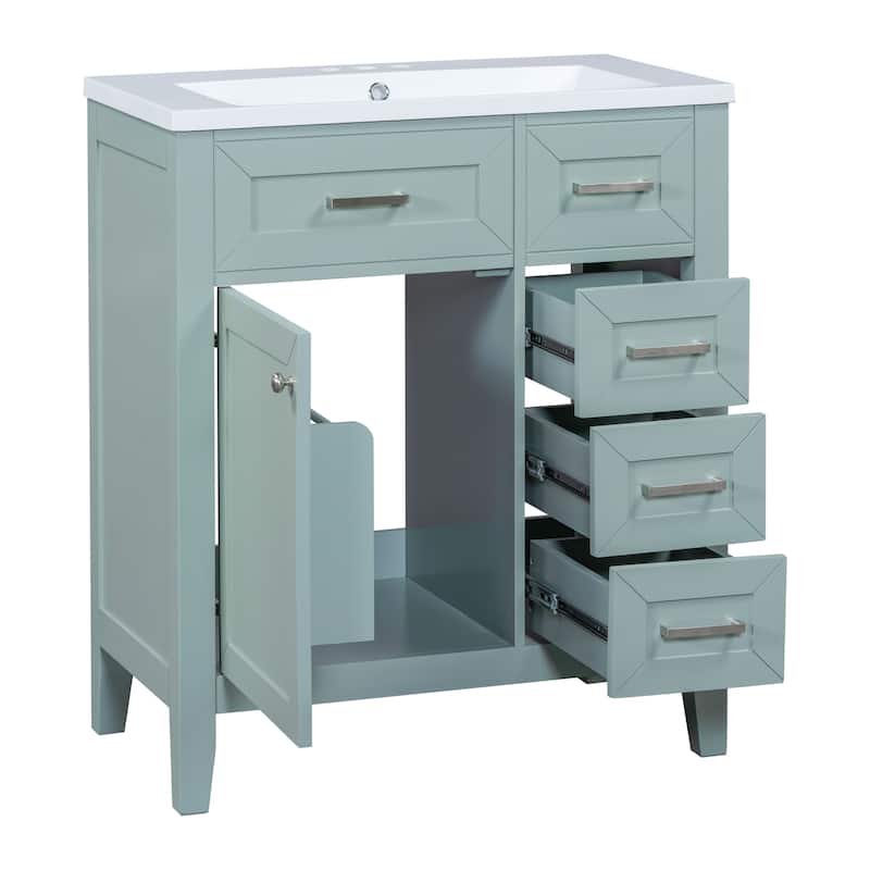 Roomfitters 30" Bathroom Vanity with Sink Combo Cabinet with Drawers Solid Frame and MDF Board One Package