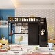 preview thumbnail 25 of 33, Twin size Loft Bed with Bookshelf,Drawers,Desk,and Wardrobe Espresso