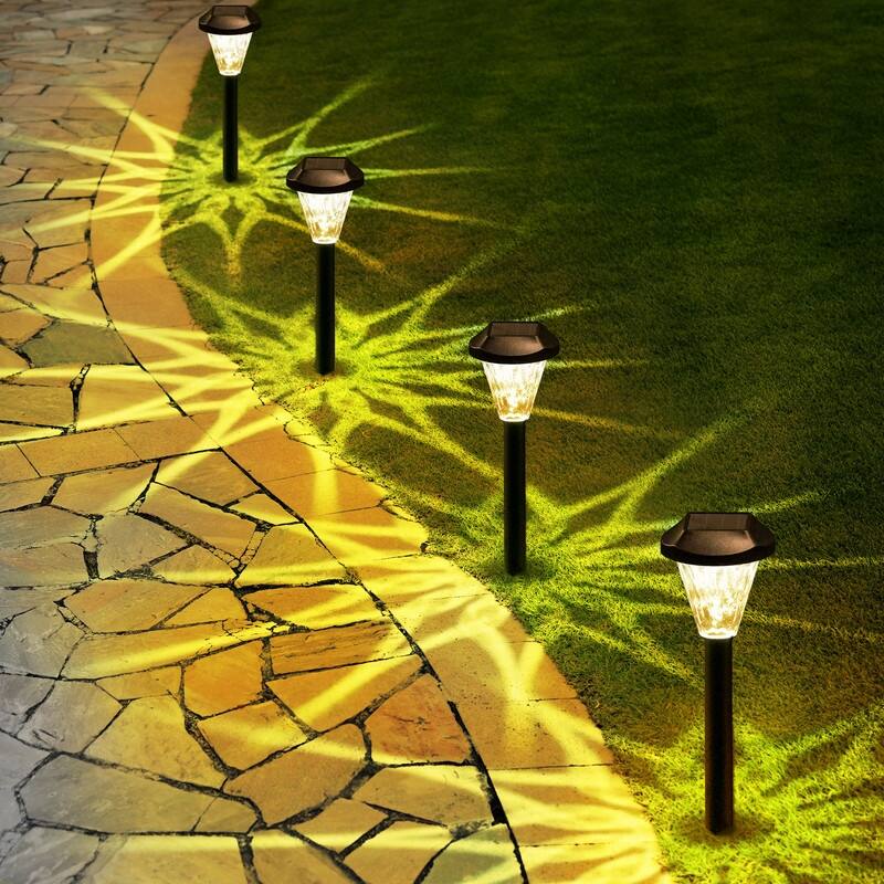 Solar Outdoor Landscape Lights, Waterproof Outdoor Solar Lights for Garden and Patio, Warm White - 16 Pack