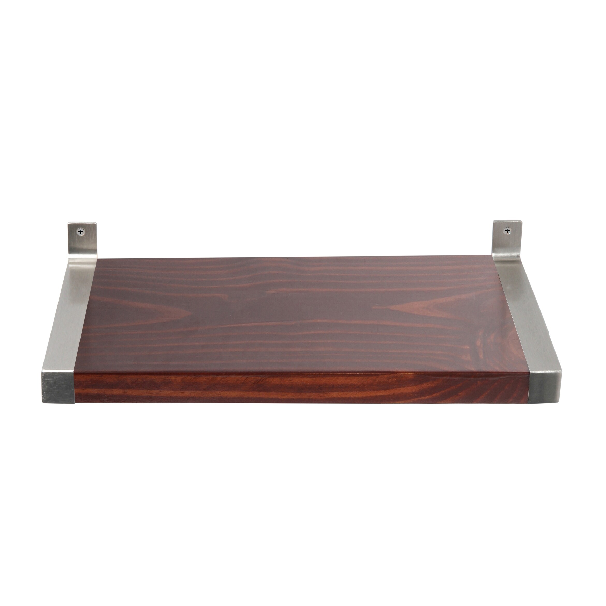 Shop Black Friday Deals On Brandtworks Mid Century Dark Brown Wooden Silver Bracket Shelf 11 25 X 24 On Sale Overstock 23384567