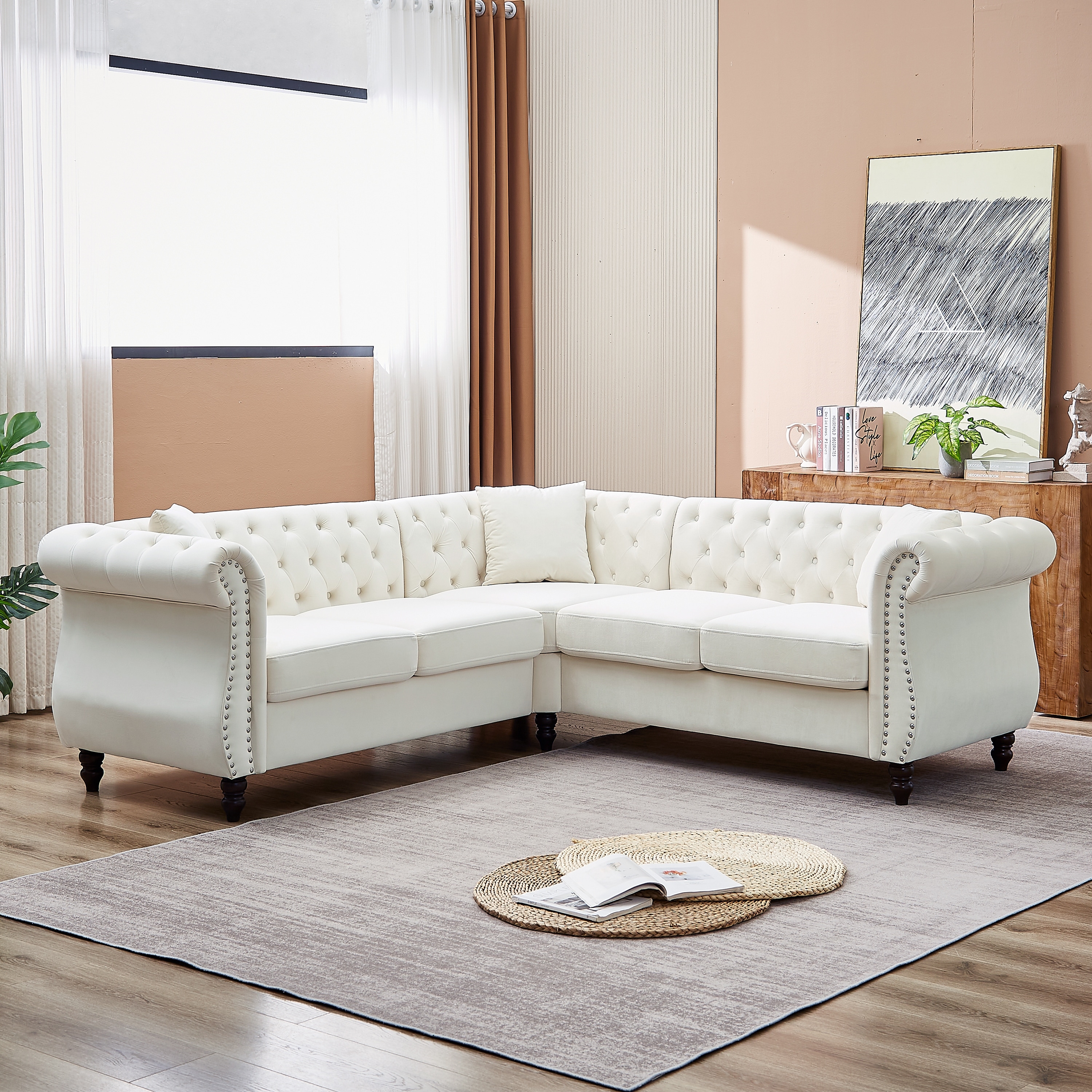 83.5 Inch Oversized Corner Sofa Covers L Shaped Sectional Couch