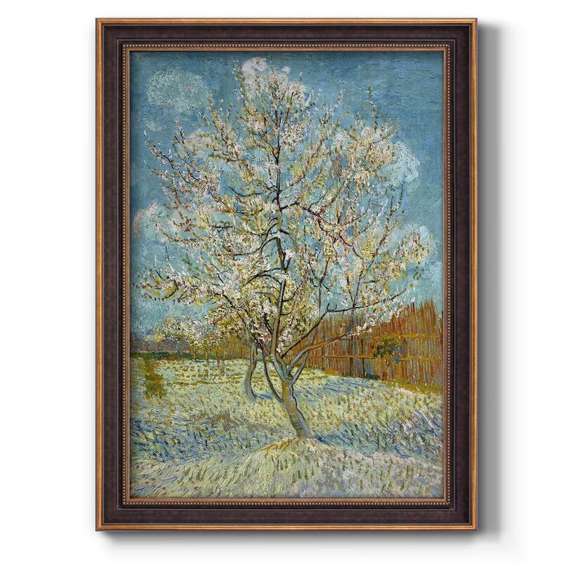  The Pink Peach Tree Premium Framed Canvas- Ready to Hang - 16X20 - Bronze