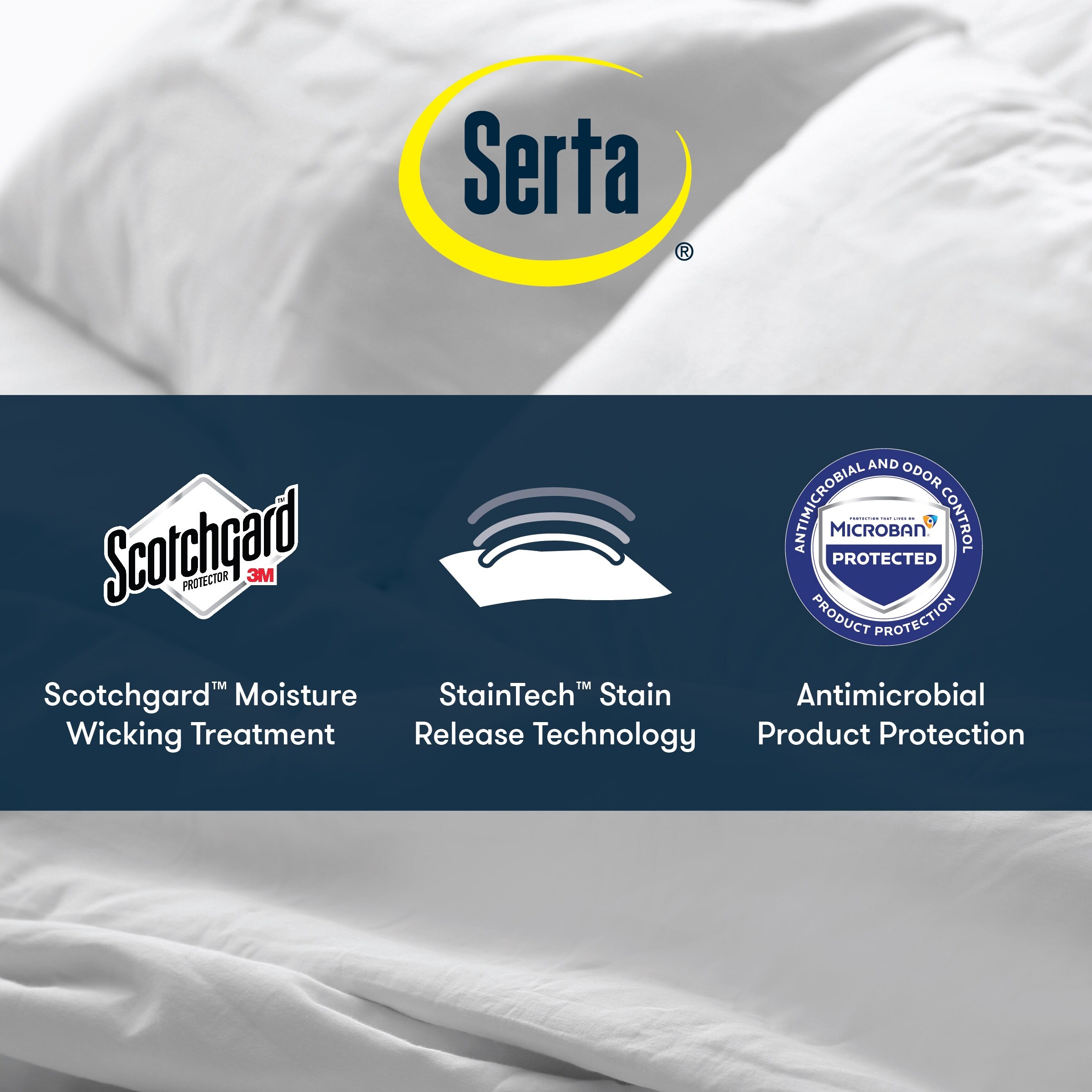 Serta Memory Flex Mattress Topper with 2 In Down Alternative Pillow Top Gusset White