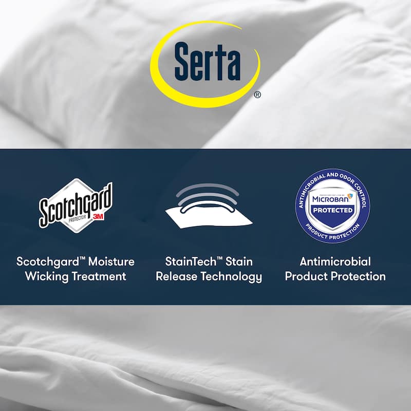 Serta Memory Flex Mattress Topper with 2 In Down Alternative Pillow Top Gusset - White