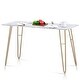 preview thumbnail 12 of 11, Mcombo Kitchen Table Dining Table with Modern Italian Type Small, Simple Tea Table with Rectangle Wood Marble Pattern Board 55''