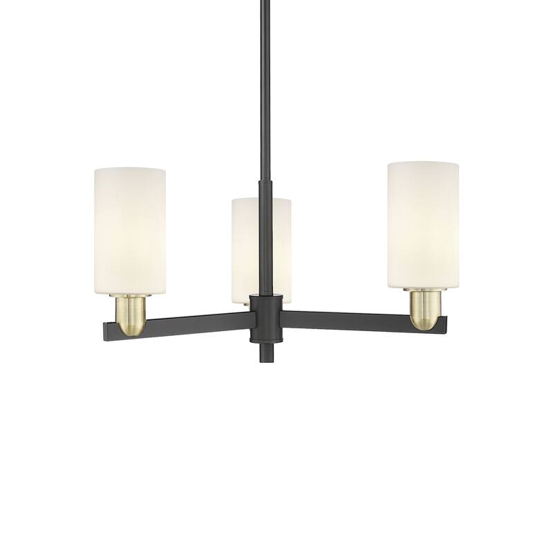 Innovations Lighting 716-3CR-11-26 Clymer Chandelier Clymer 3 Light - Black Antique Brass / Matte White