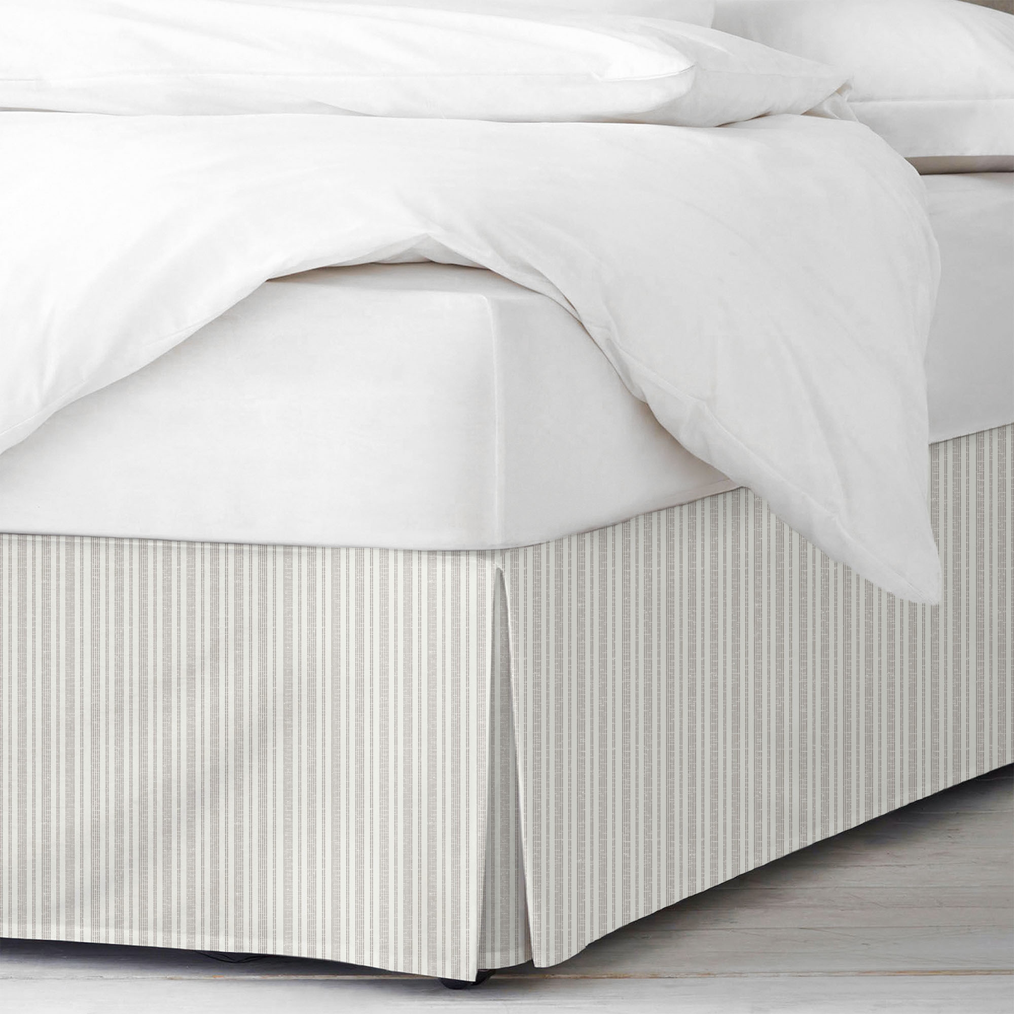 Black and white striped bed skirt queen best sale