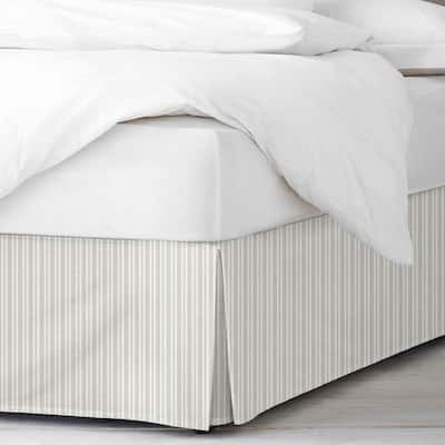 6ix Tailors Pacific Stripe Mushroom Bed Skirt 15"