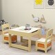 preview thumbnail 4 of 8, Gymax Children Kids Table Chairs Set With Storage Boxes Blackboard