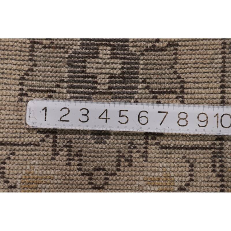 All-Over Floral Gray Oushak Oriental Area Rug Handmade Wool Carpet - 9'3" x 11'7"