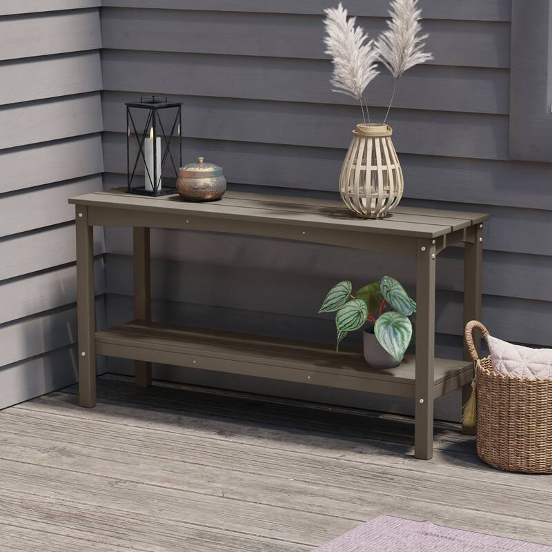 Laguna Hdpe All Weather Outdoor Patio Two Shelf Table