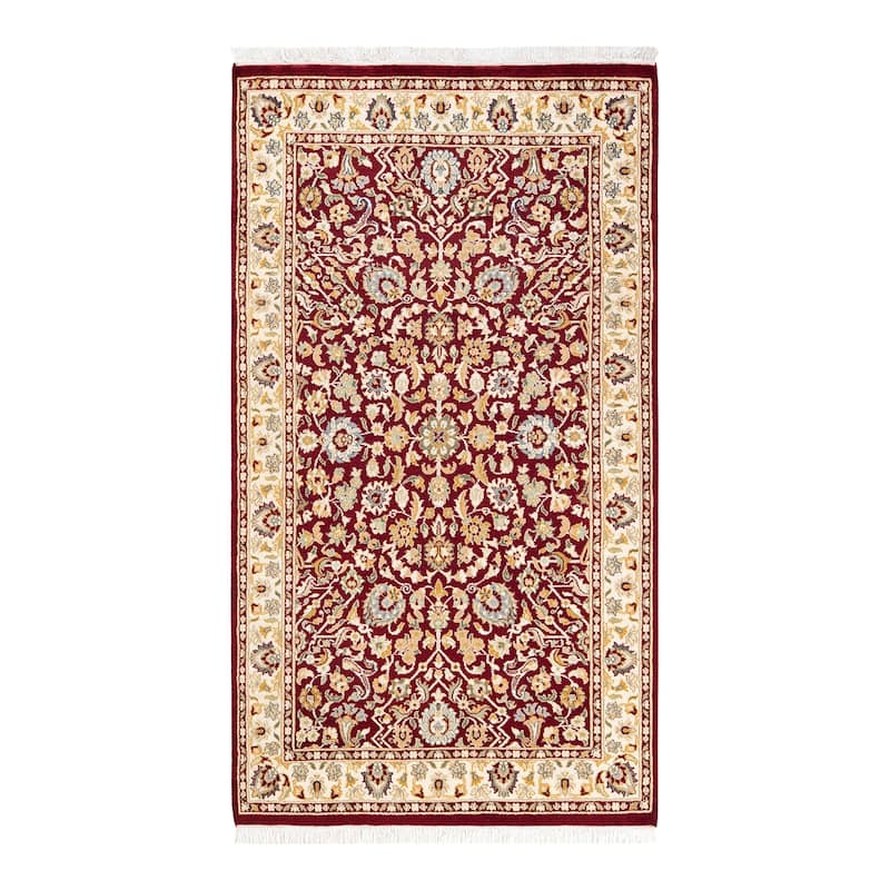 Overton Handknotted Wool Traditional Oriental Red Area Rug - 3' x 5' - Red - 3' x 5'