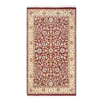 Overton Handknotted Wool Traditional Oriental Red Area Rug - 3' x 5'