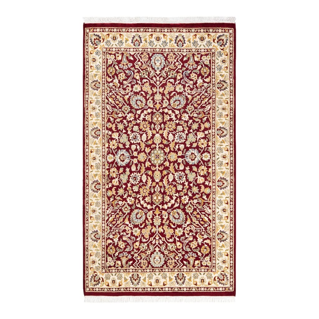 Overton Handknotted Wool Traditional Oriental Red Area Rug - 3' x 5'