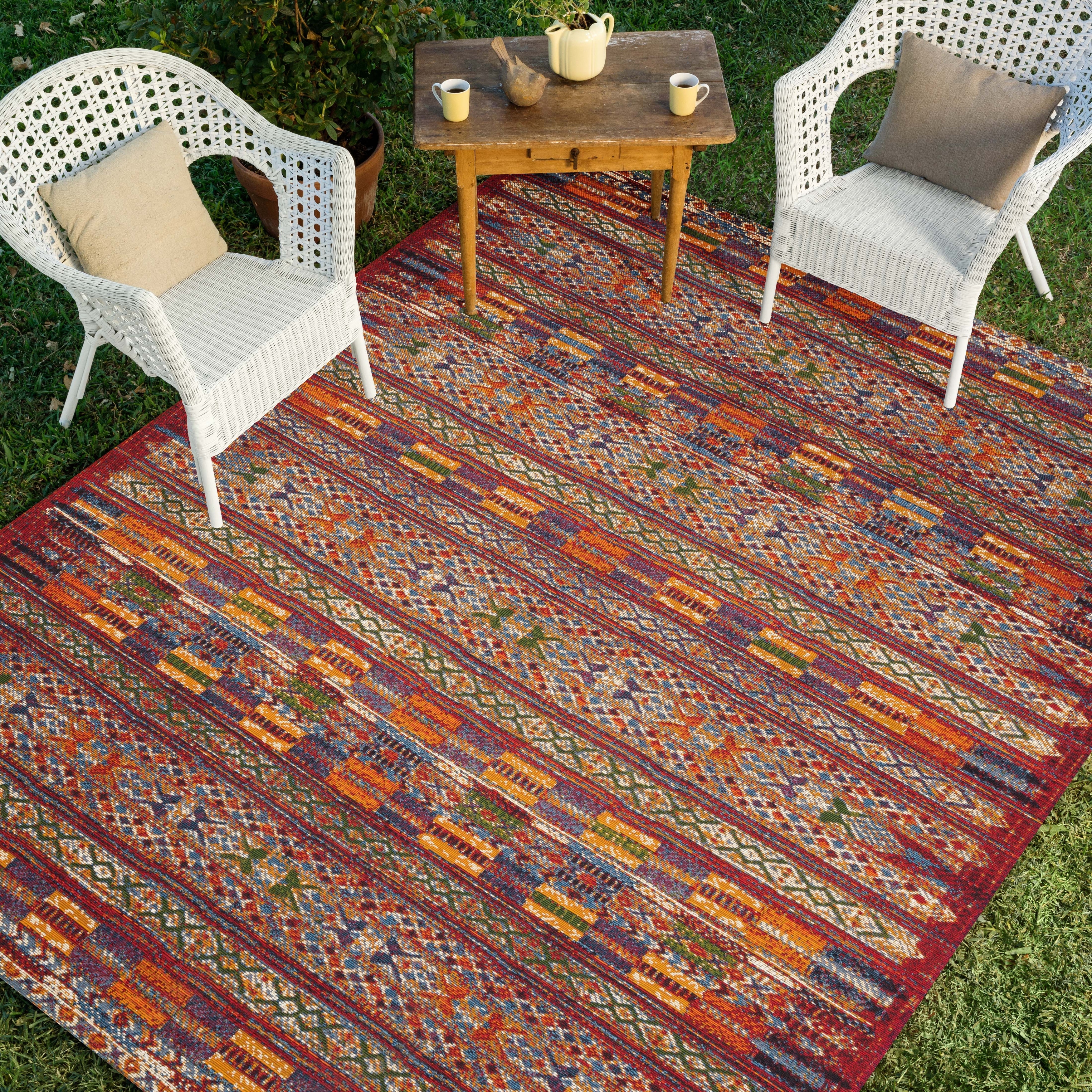 Shop Alexander Home Armanda Modern Tribal Indoor Outdoor Area Rug Overstock 28875787 10 6 X 13 9 Red Multi