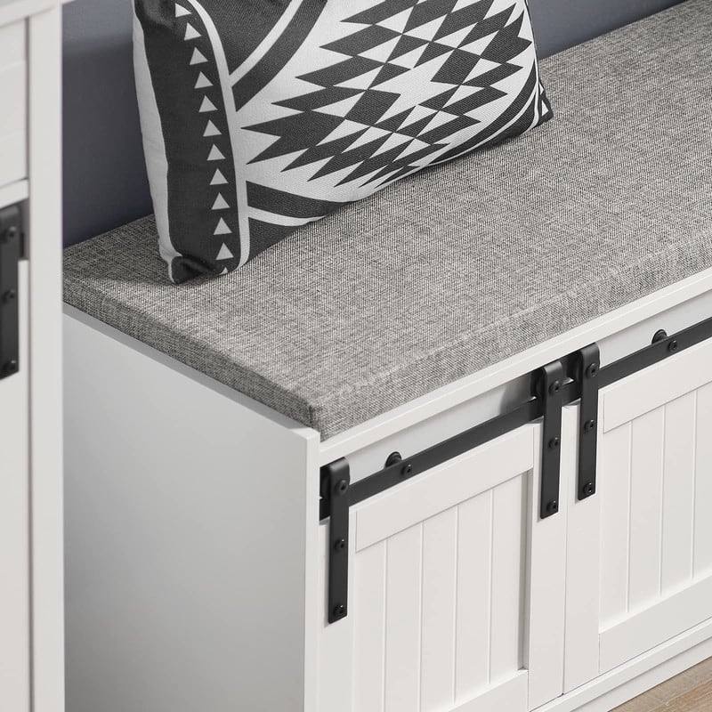 Rustic Style Storage Bench - 13.8"D x 47.2"W x 17.7"H