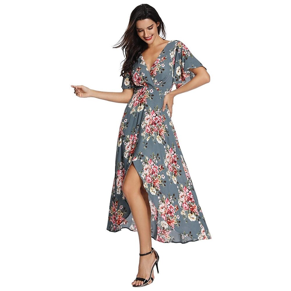 azalosie wrap maxi dress