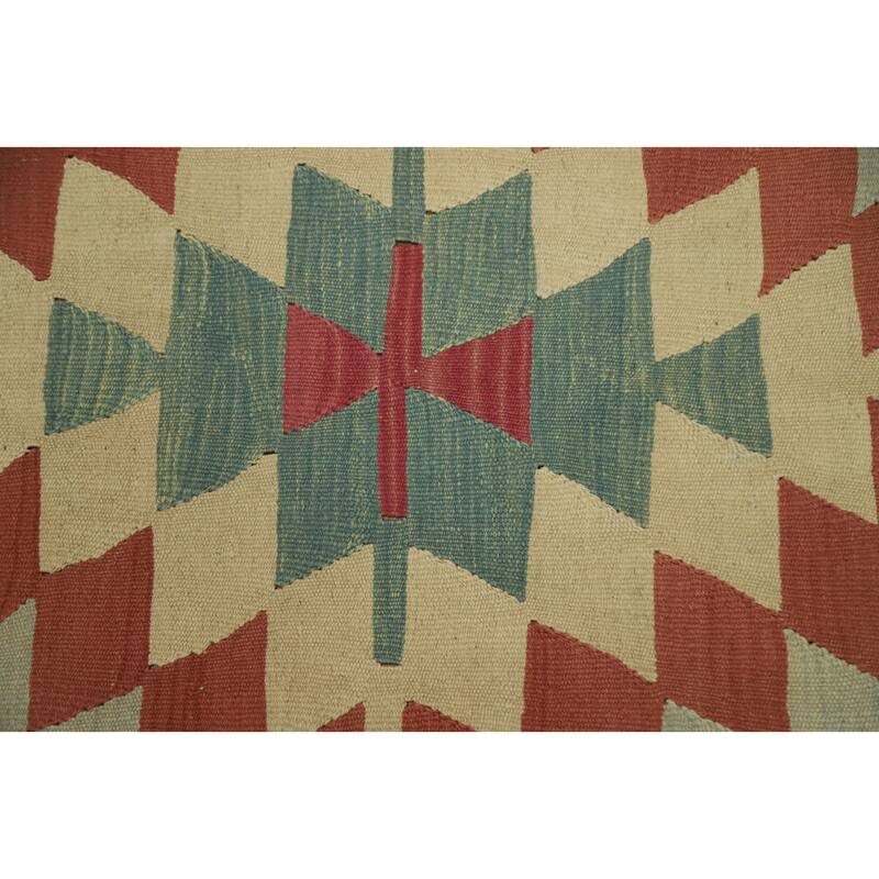Hand Woven Oriental 100% Wool Carpet Southwestern Tribal Multi-Colored Kilim Area Rug - 8' 10'' X 6' 0''