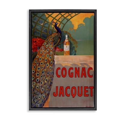 Stupell Vintage Cognac & Peacock Framed Floater Canvas Wall Art Design By Marcus Jules