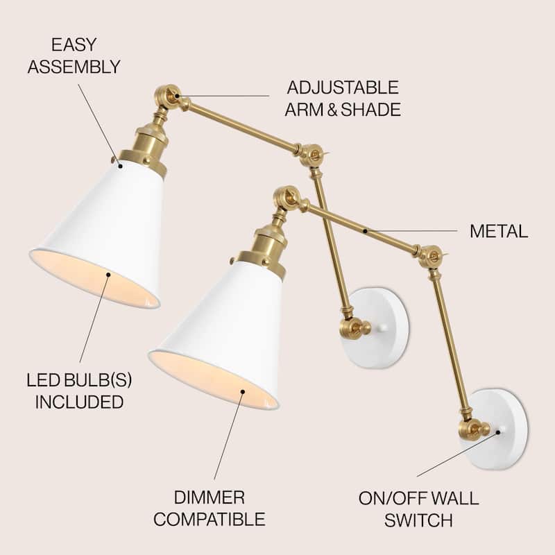 Rover 7" Adjustable Arm Metal LED Wall Sconce by JONATHAN Y