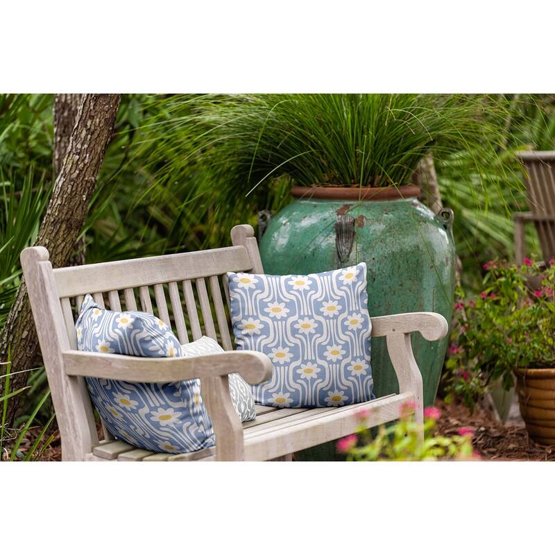 Daisys and Squiggles Indoor/Outdoor Throw Pillow