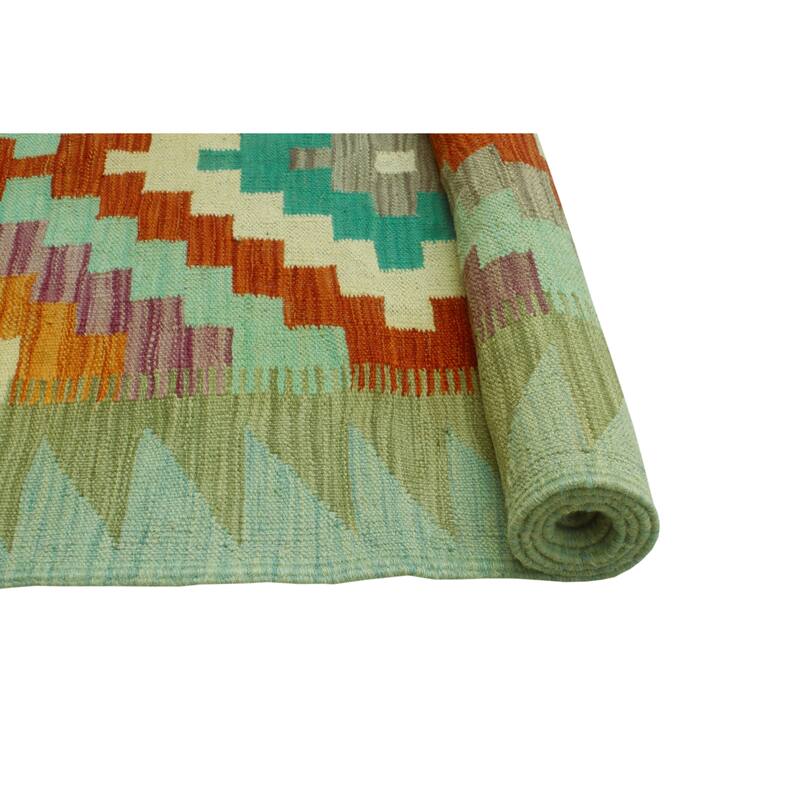 Sangat Flatweave Ashiq Red/Ivory Rug - 4'2" x 6'0"