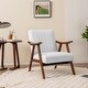 preview thumbnail 6 of 16, Gymax Modern Accent Chair Leathaire Leisure Armchair w/ Rubber Wood