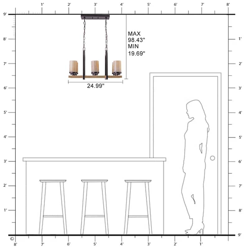 Retro Industrial Iron Pendant with Alabaster Candle Shade