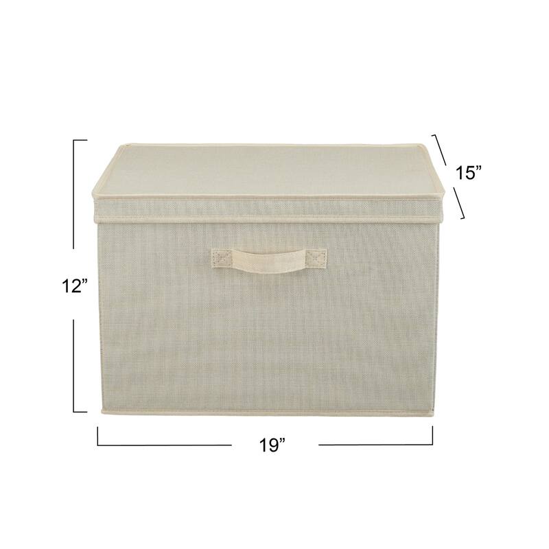 Household Essentials Wide Storage Box with Lid Box, Set of 2 - N/A