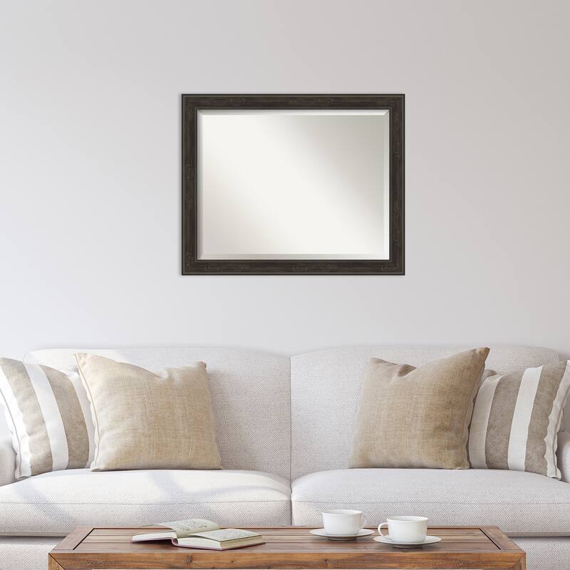 Beveled Wall Mirror - Shipwreck Black Narrow Frame