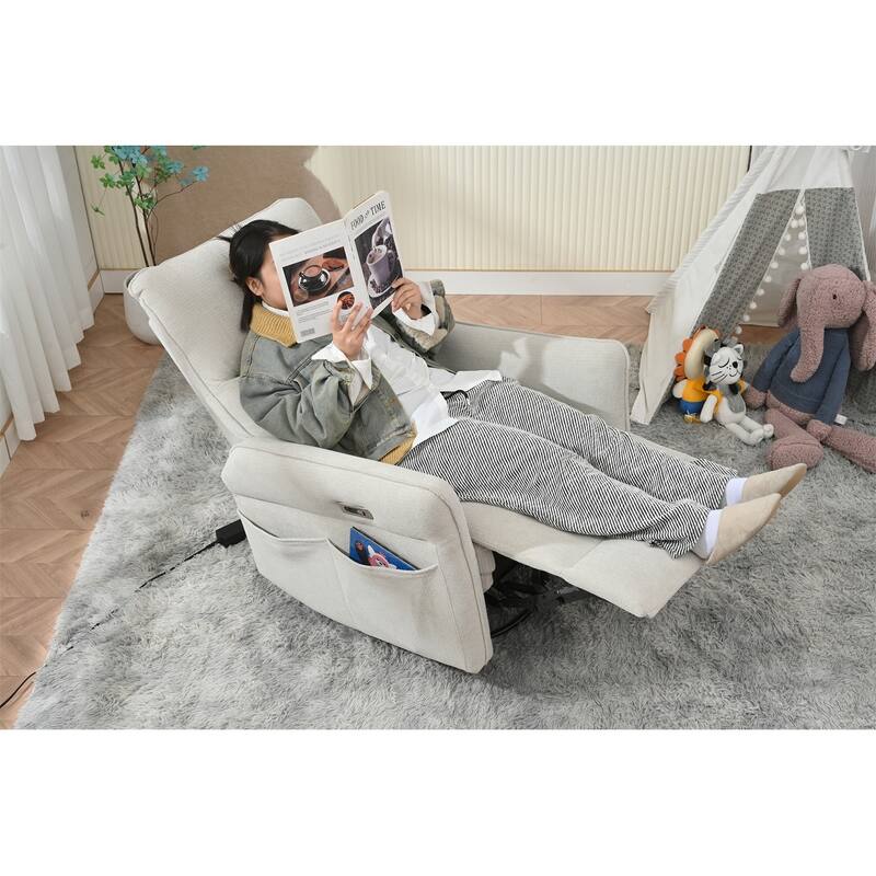 GDFStudio - 270° Power Swivel Rocker Recliner Chair