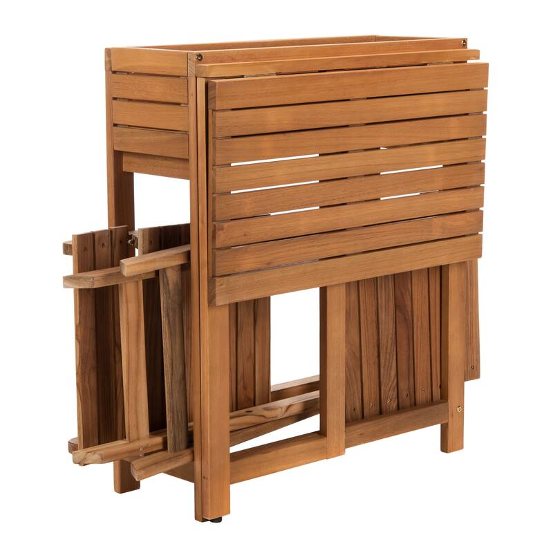 SAFAVIEH Outdoor Lisbeth Flower Shelf 3-Piece Bistro Set - 25Wx25Dx30H