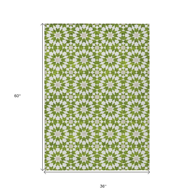 HomeRoots Floral Medallion Transitional Rectangle Outdoor Rug