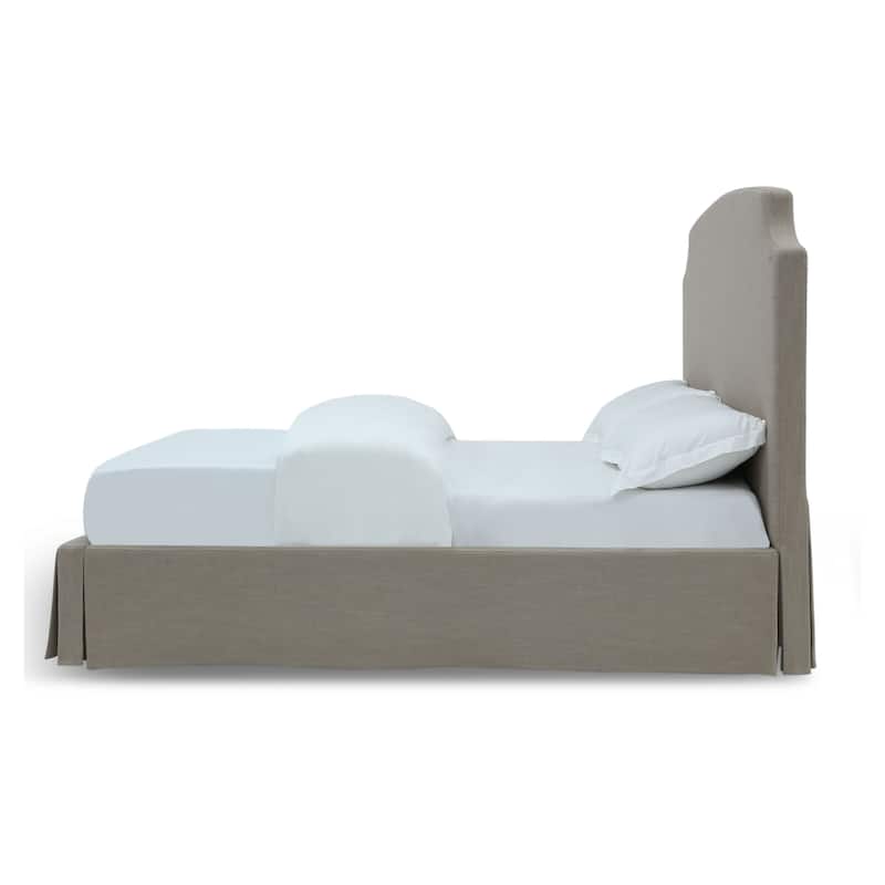 Laurel Upholsterd Skirted Storage Panel Bed in Wheat