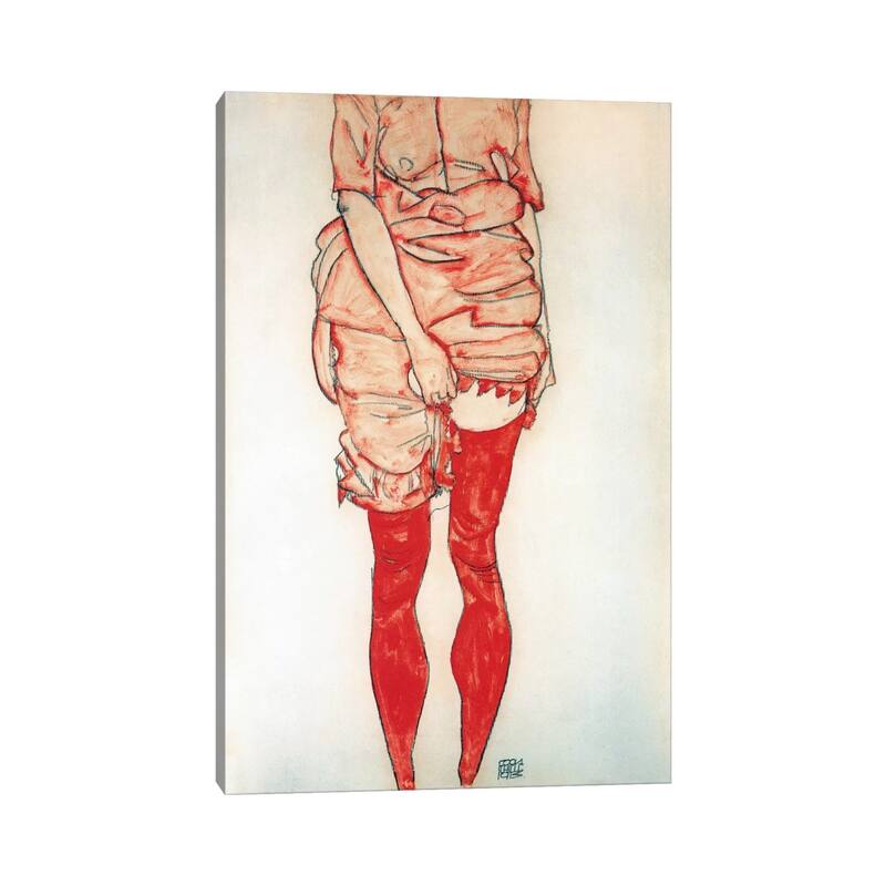 iCanvas "Standing Woman In Red" by Egon Schiele Canvas Print