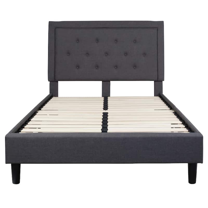 Panel Tufted Upholstered Platform Bed
