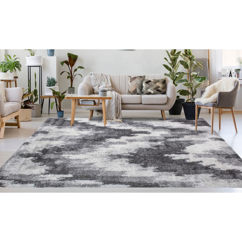Noori Rug Lux Emma Casual Ikat Pattern 2-inch Thick Shag Rug