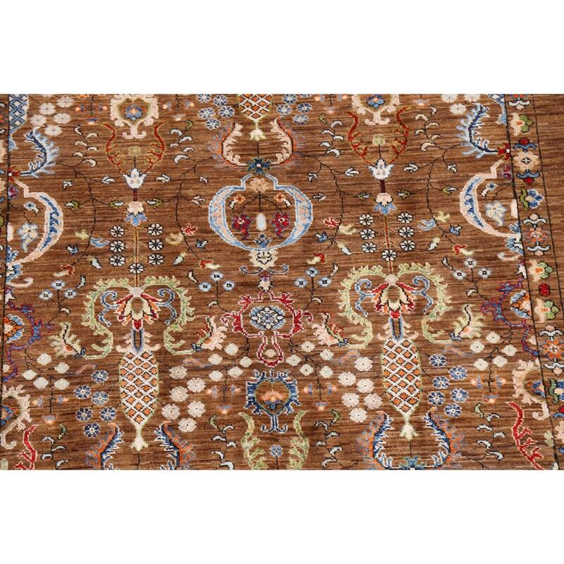 Vegetable Dye Floral Ziegler Oriental Area Rug Wool Handmade Carpet - 5'0" x 6'7"